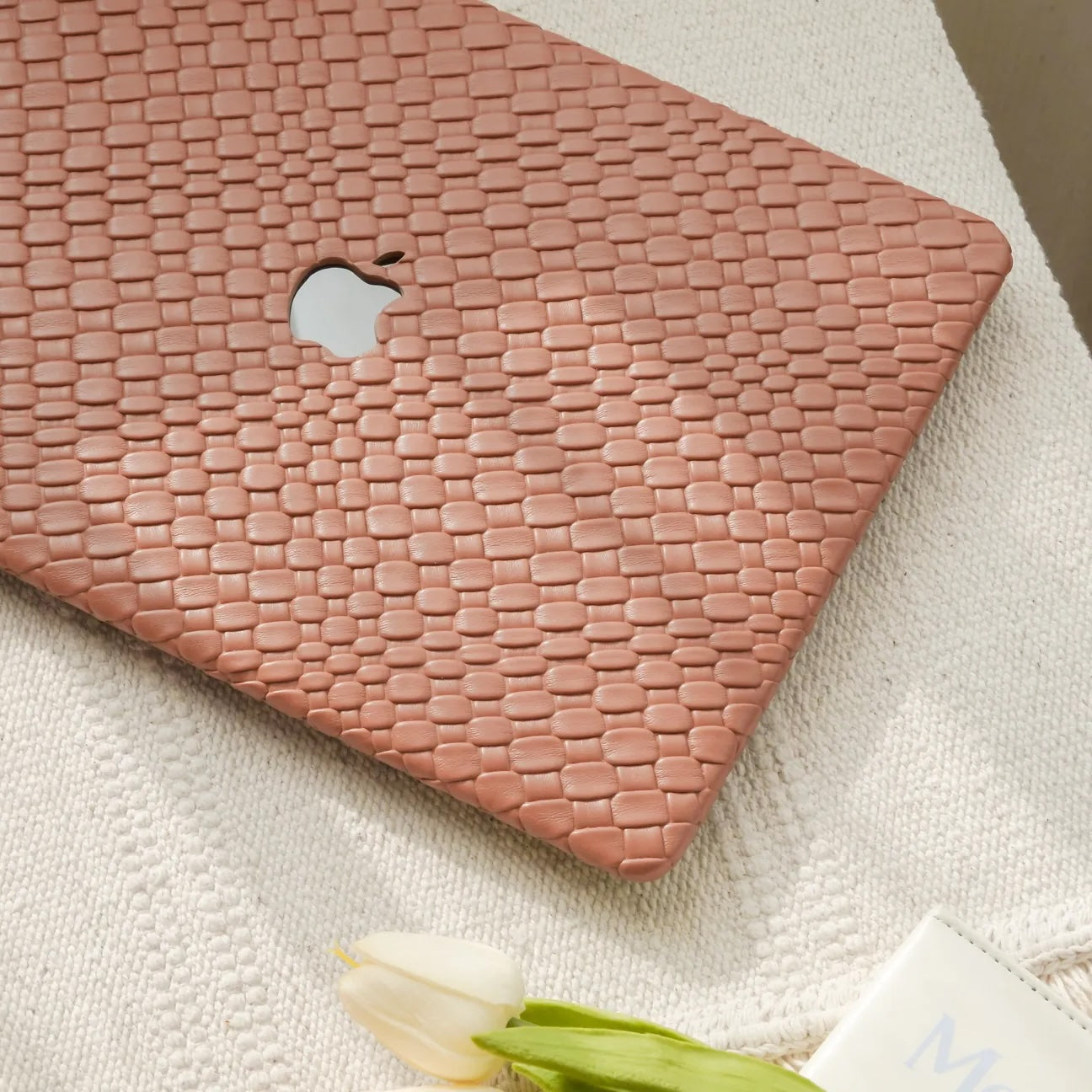 Brown Irregular Flow Leather Macbook Case
