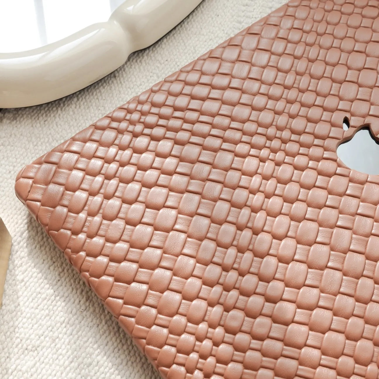 Brown Irregular Flow Leather Macbook Case