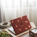 Pumpkin Embroidered Leather Macbook Case