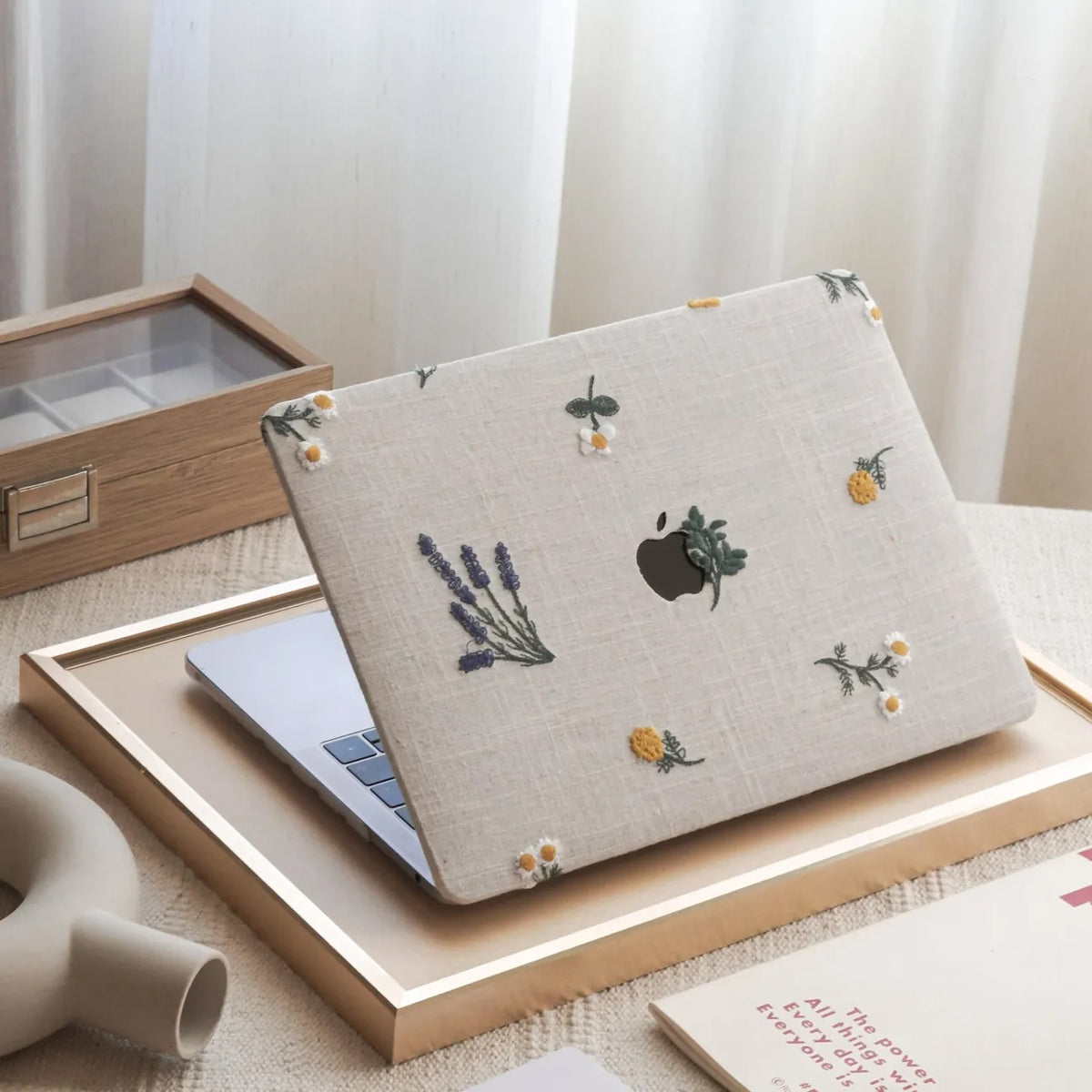 Country Style Embroidered Leather Macbook Case