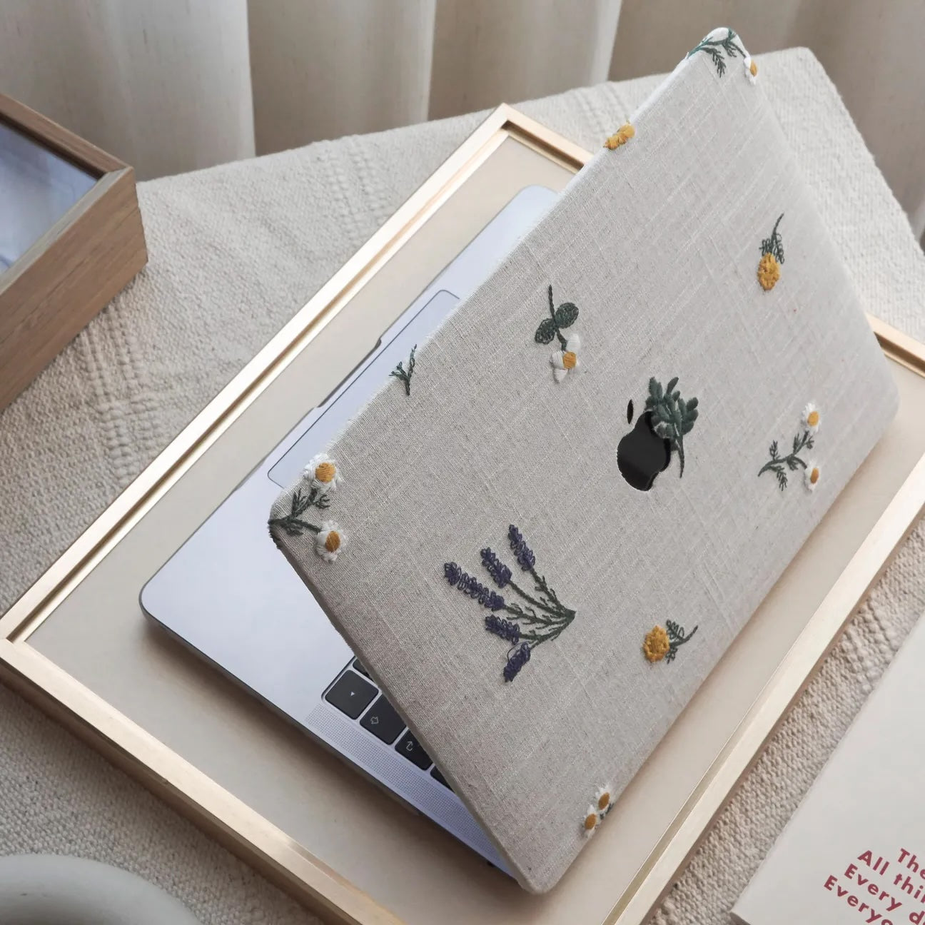 Country Style Embroidered Leather Macbook Case