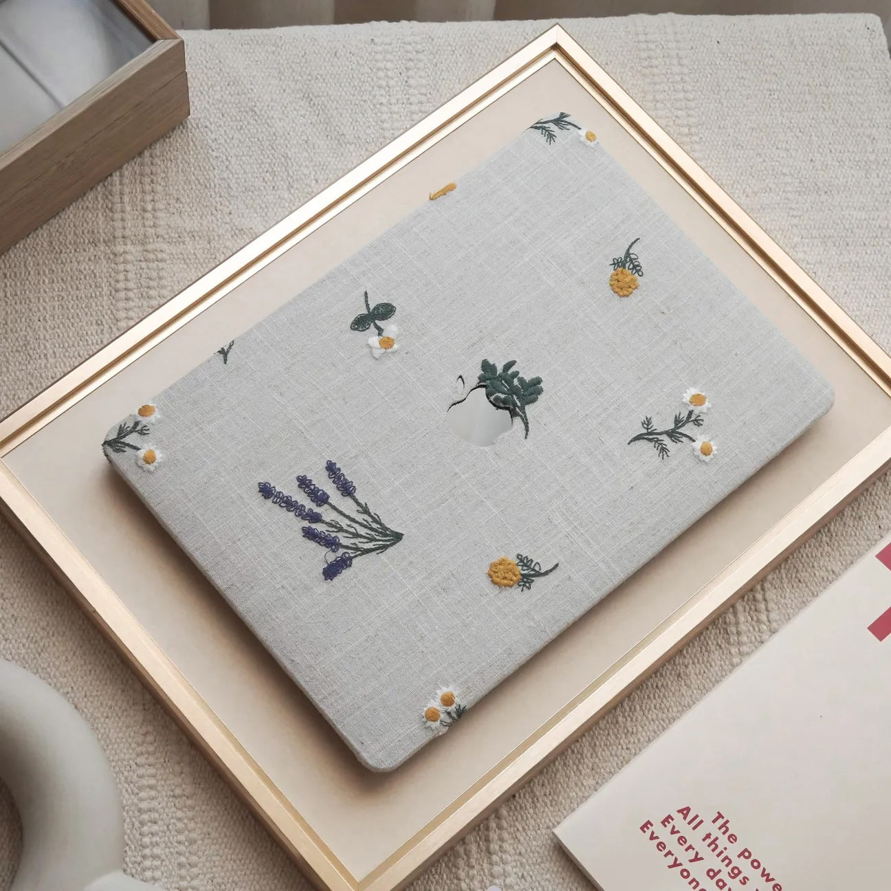 Country Style Embroidered Leather Macbook Case