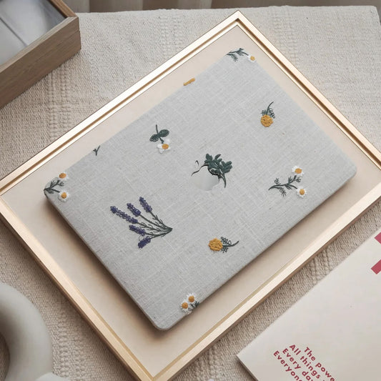 Country Style Embroidered Leather Macbook Case