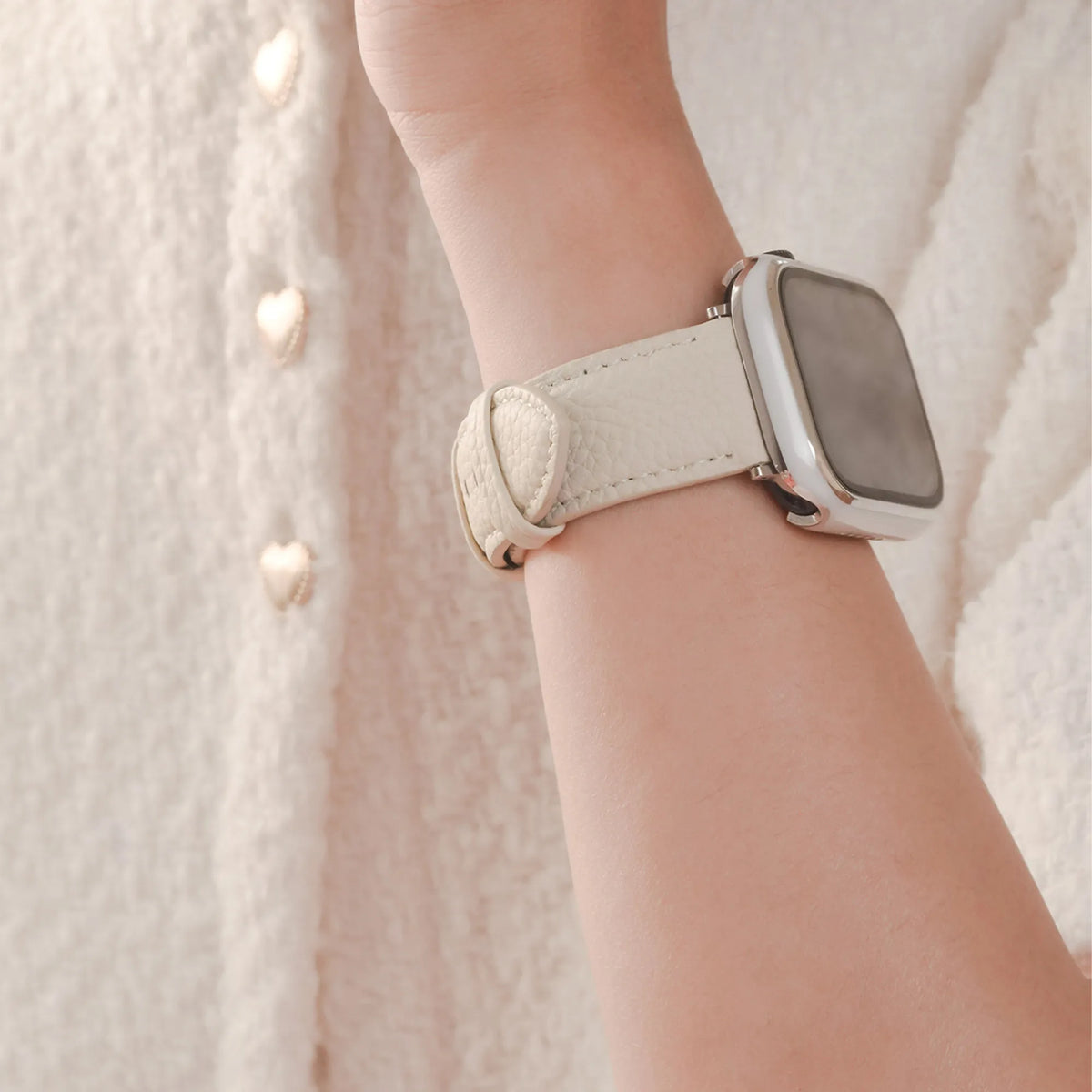 Lychee Grain Texture Leather Buckle Apple Watch Band