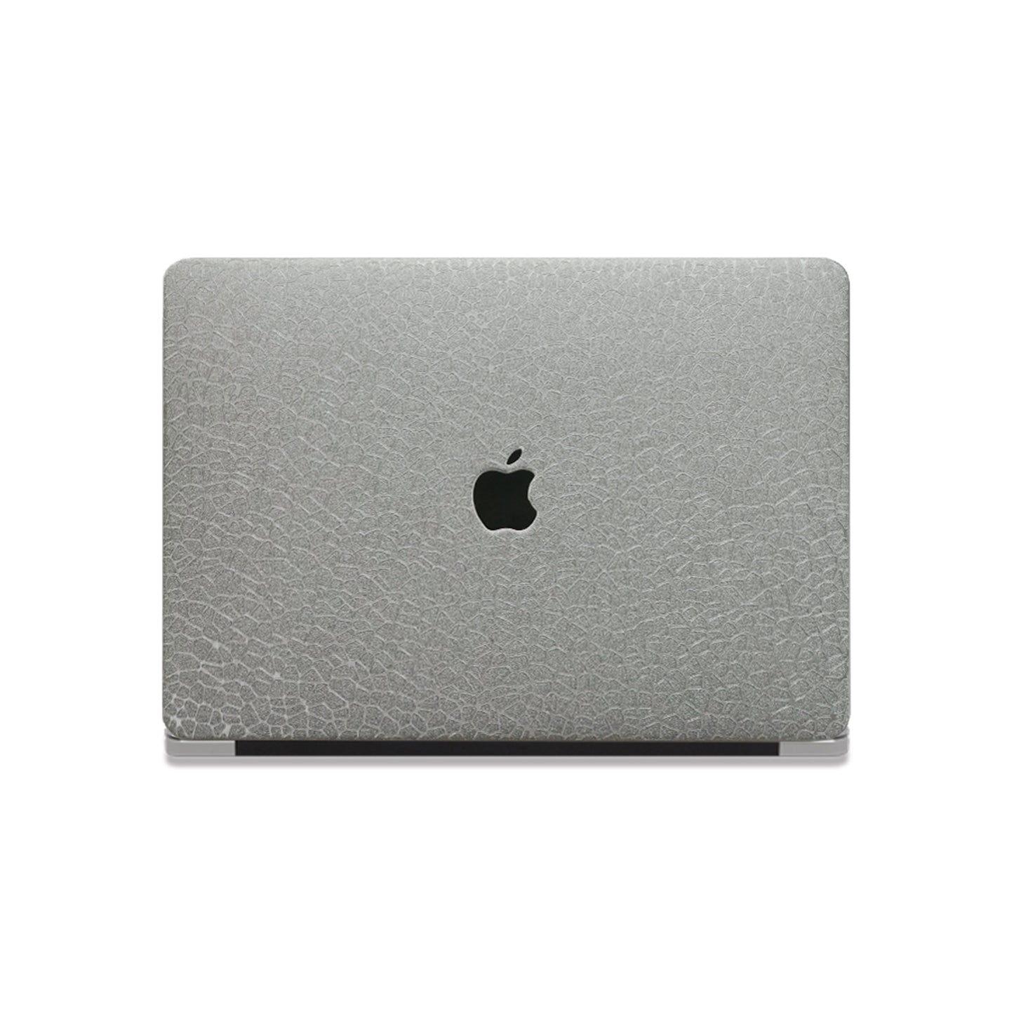 Leather pebble texture ♾ glossy silver finish Macbook case
