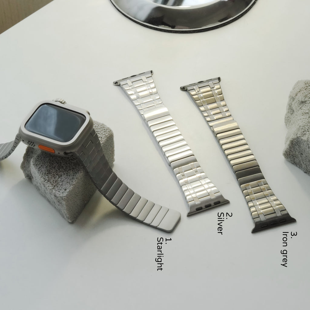 Engraved Magnetic Closure Premium Metal Apple Watch Band