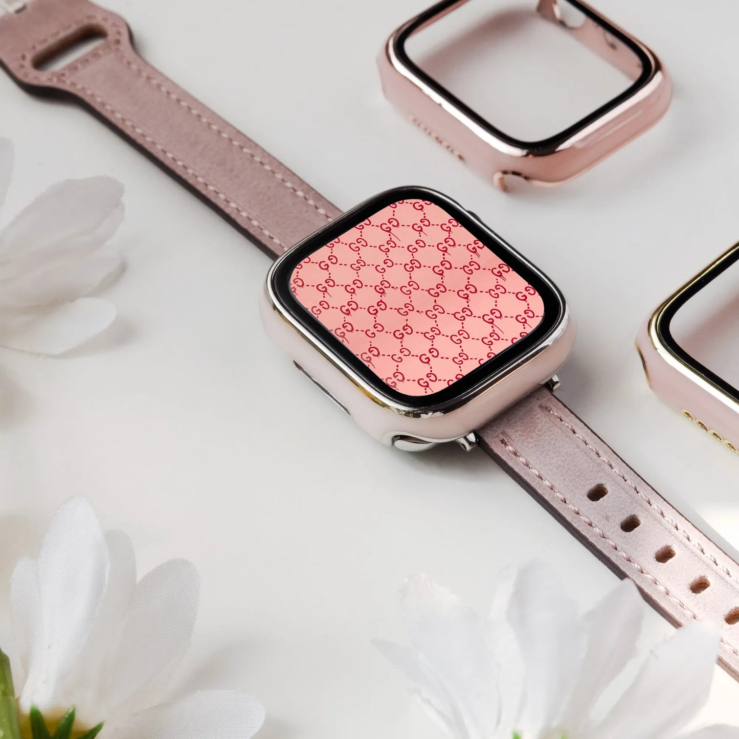Cloisonné style Protective Case/Tempered Film Combo & Apple Watch Protective Case