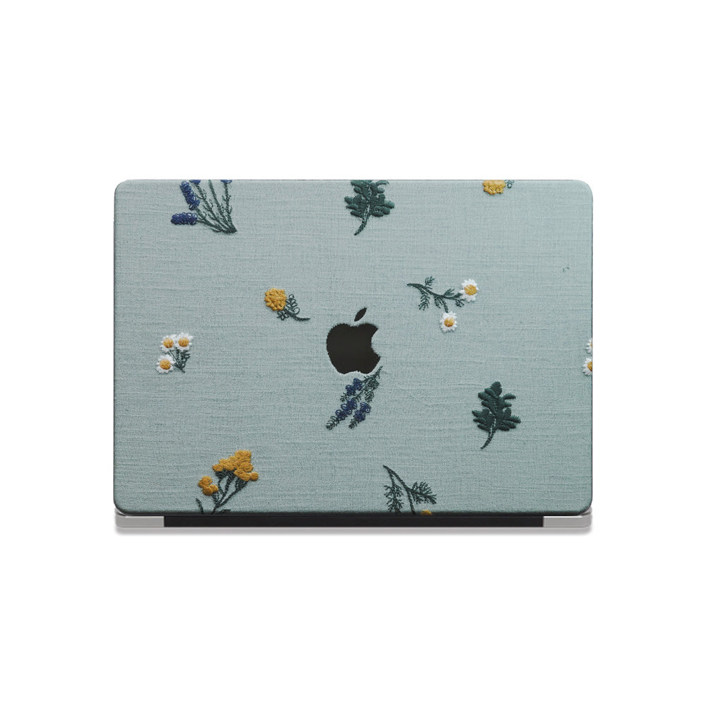 Embroidery Series ♾ Pastoral Blues American-Style Textured Stitching Mac Case