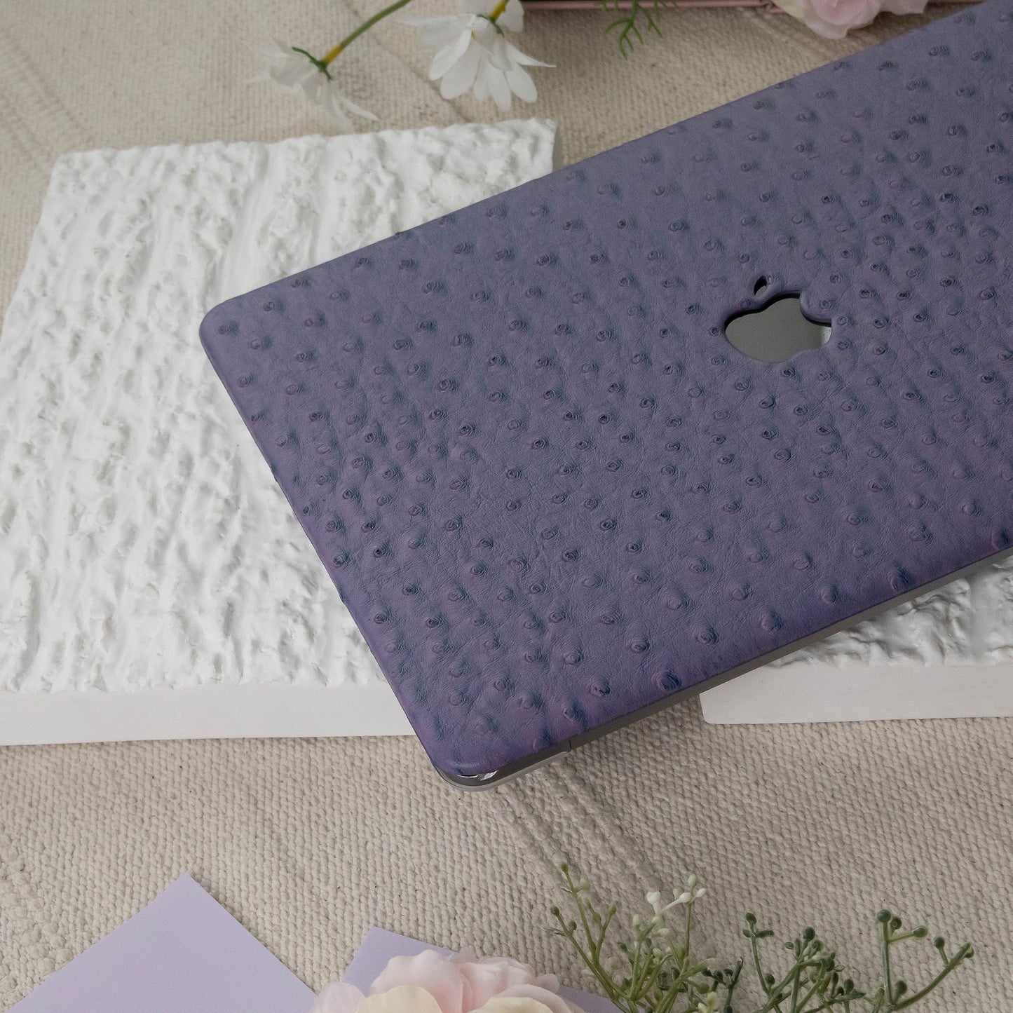 Leather Series Bright Purple Camel Pattern Mac Case