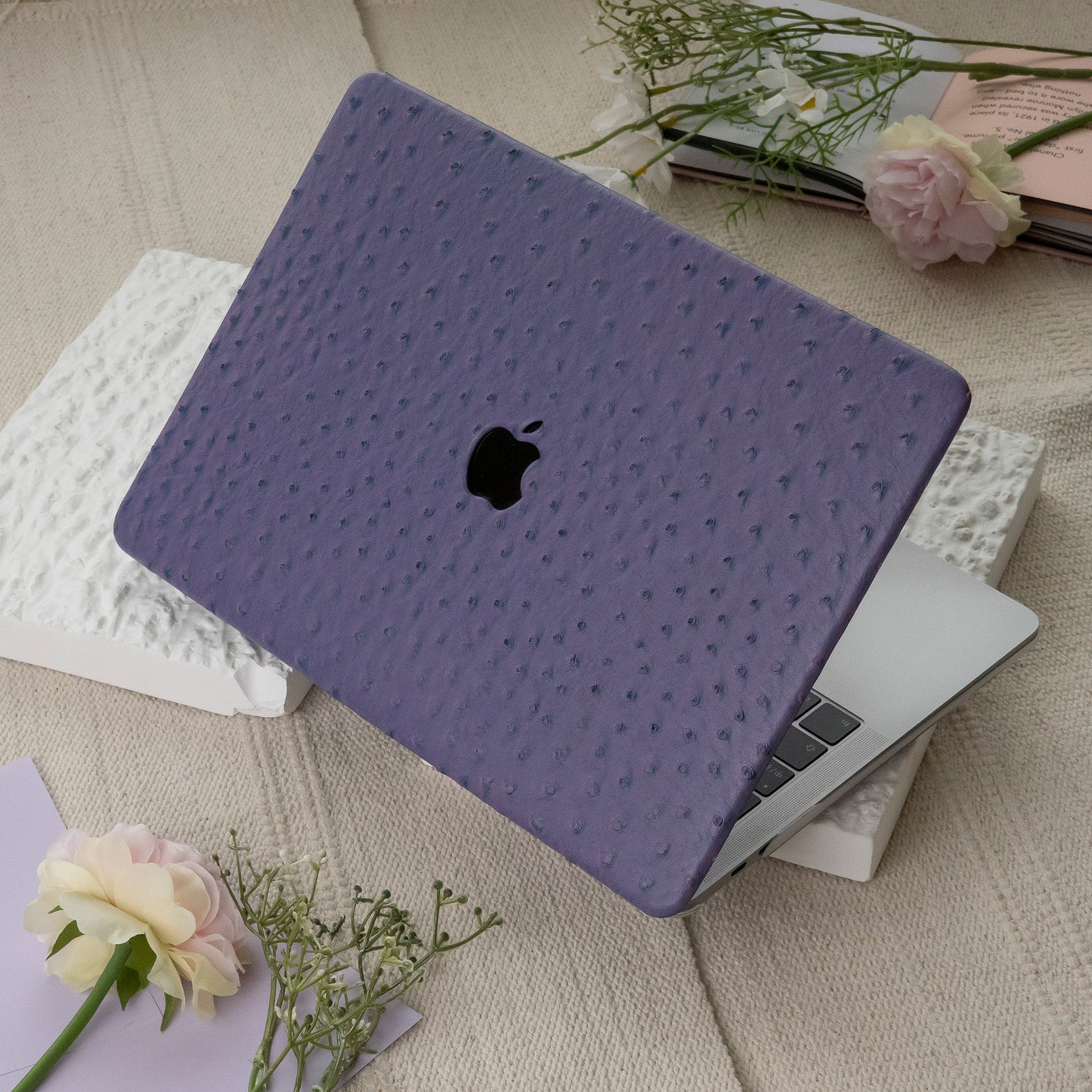 Leather Series Bright Purple Camel Pattern Mac Case