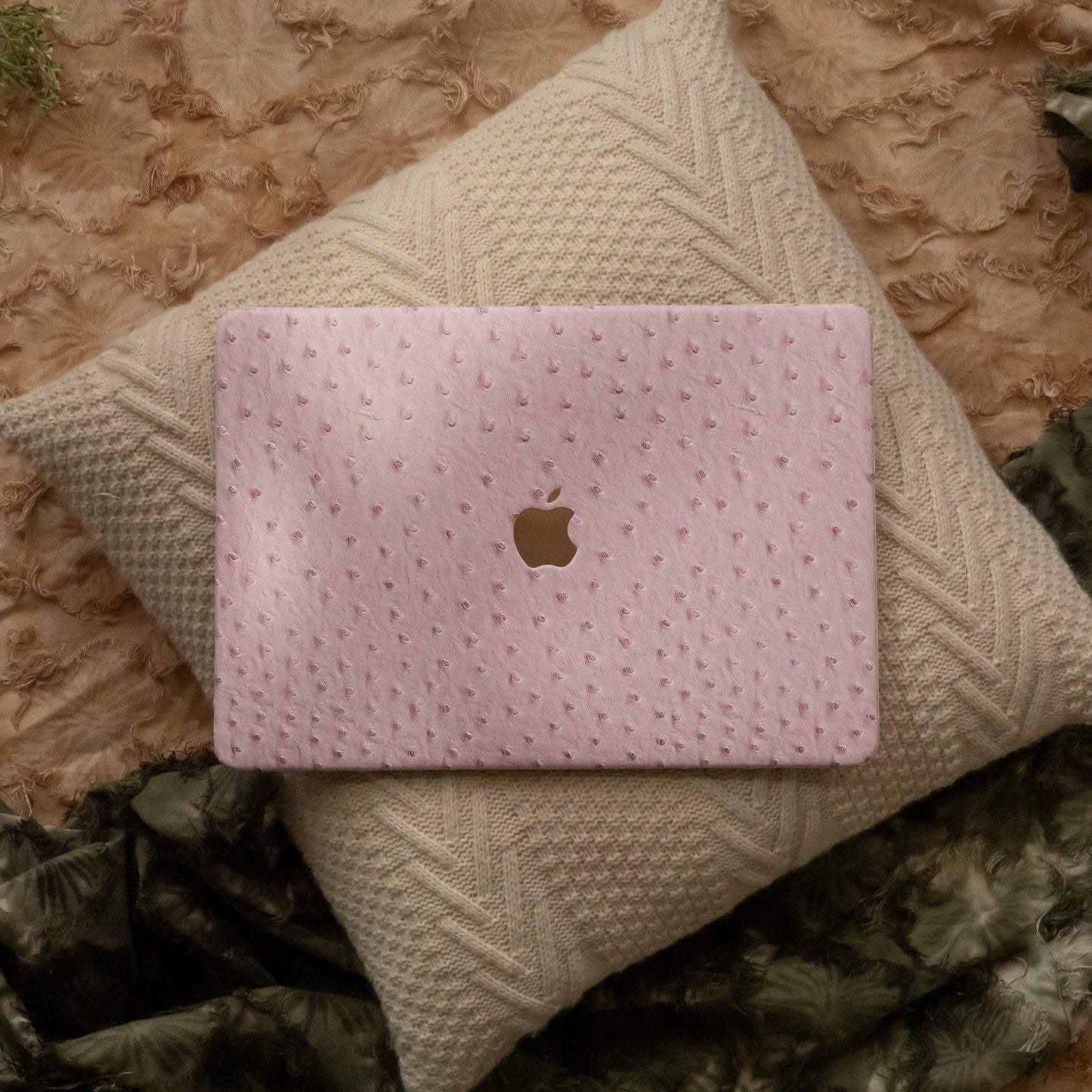 Leather Series Pink Camel Texture Mac Case