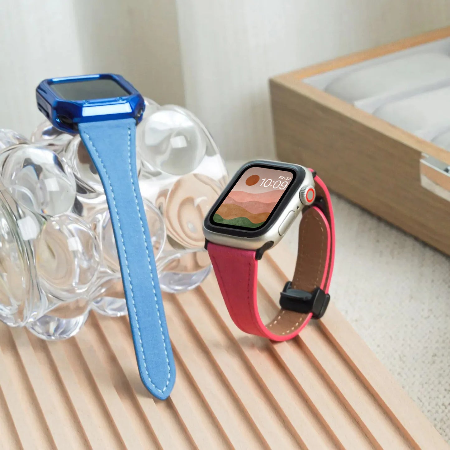 Denim Weave Magnetic Leather Apple Watch Band