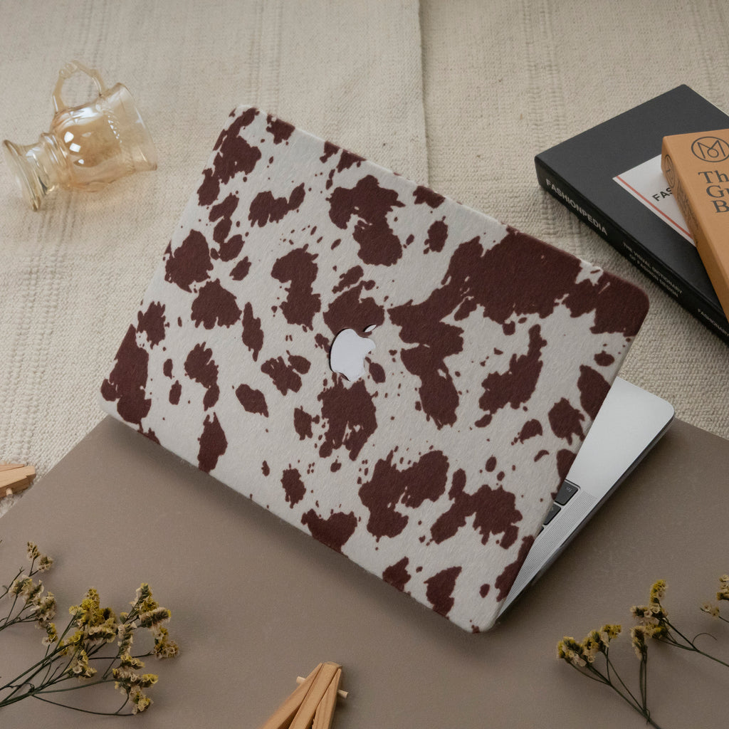 Leather Series ♾ Coffee Cow Pattern Mac Case