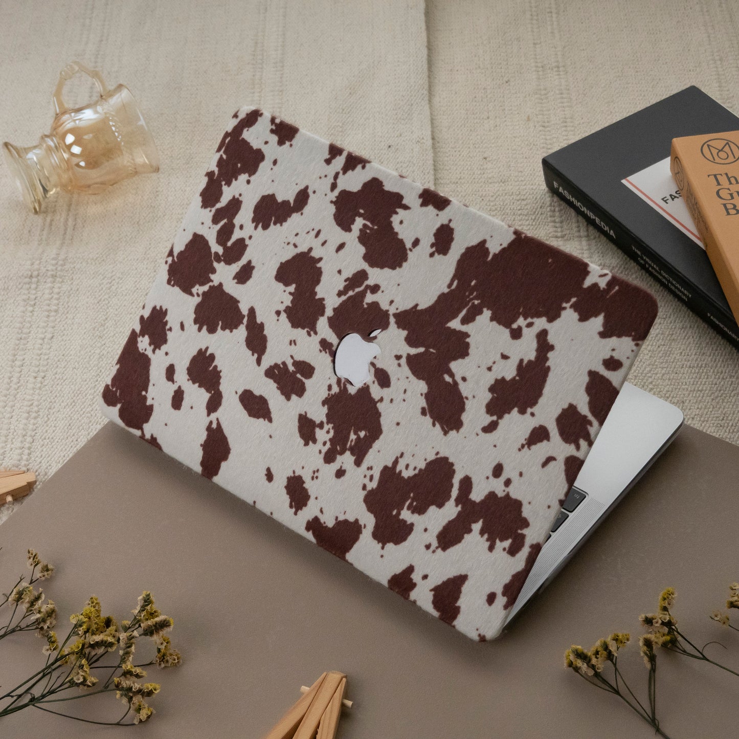 Leather Series ♾ Coffee Cow Pattern Mac Case