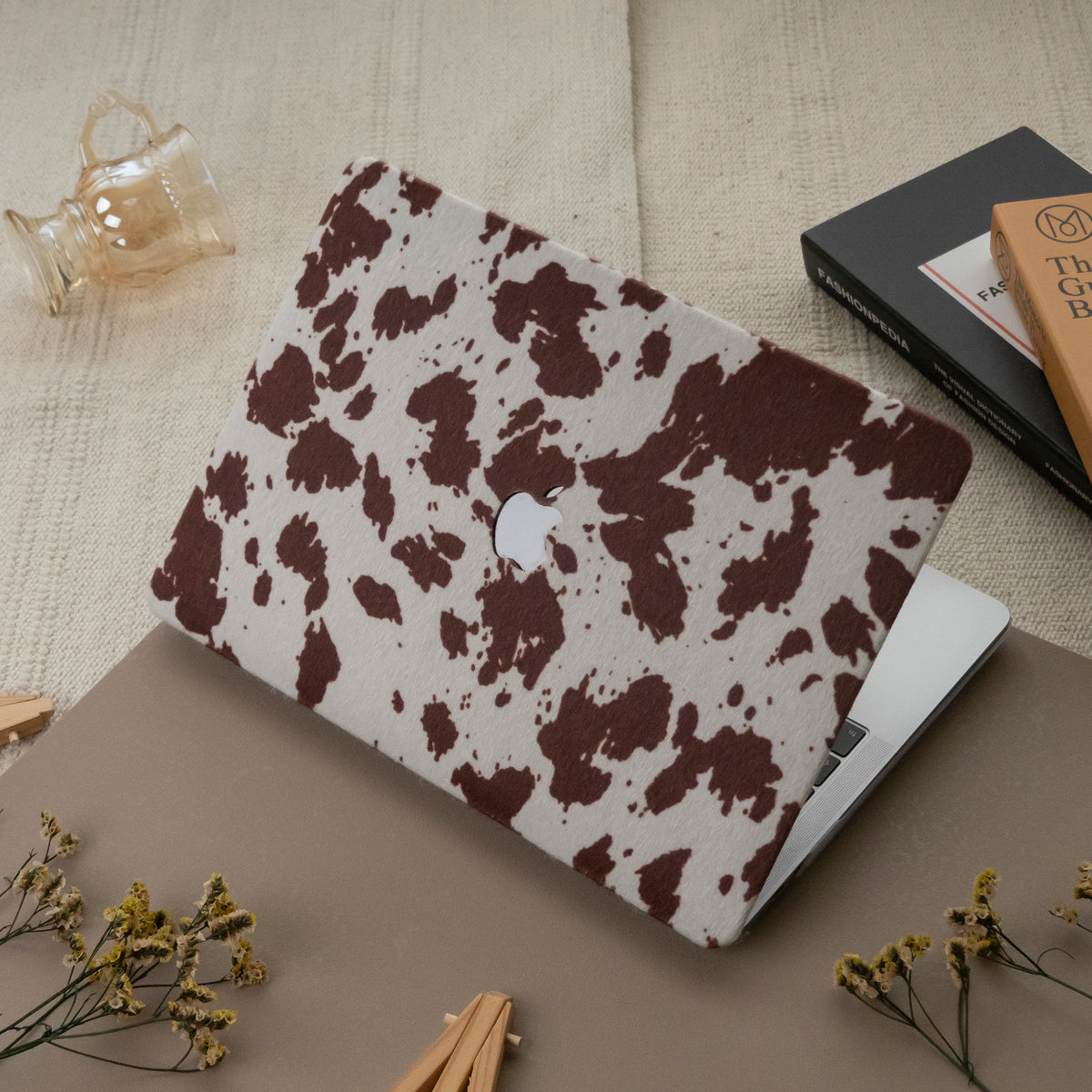 Leather Series ♾ Coffee Cow Pattern Mac Case