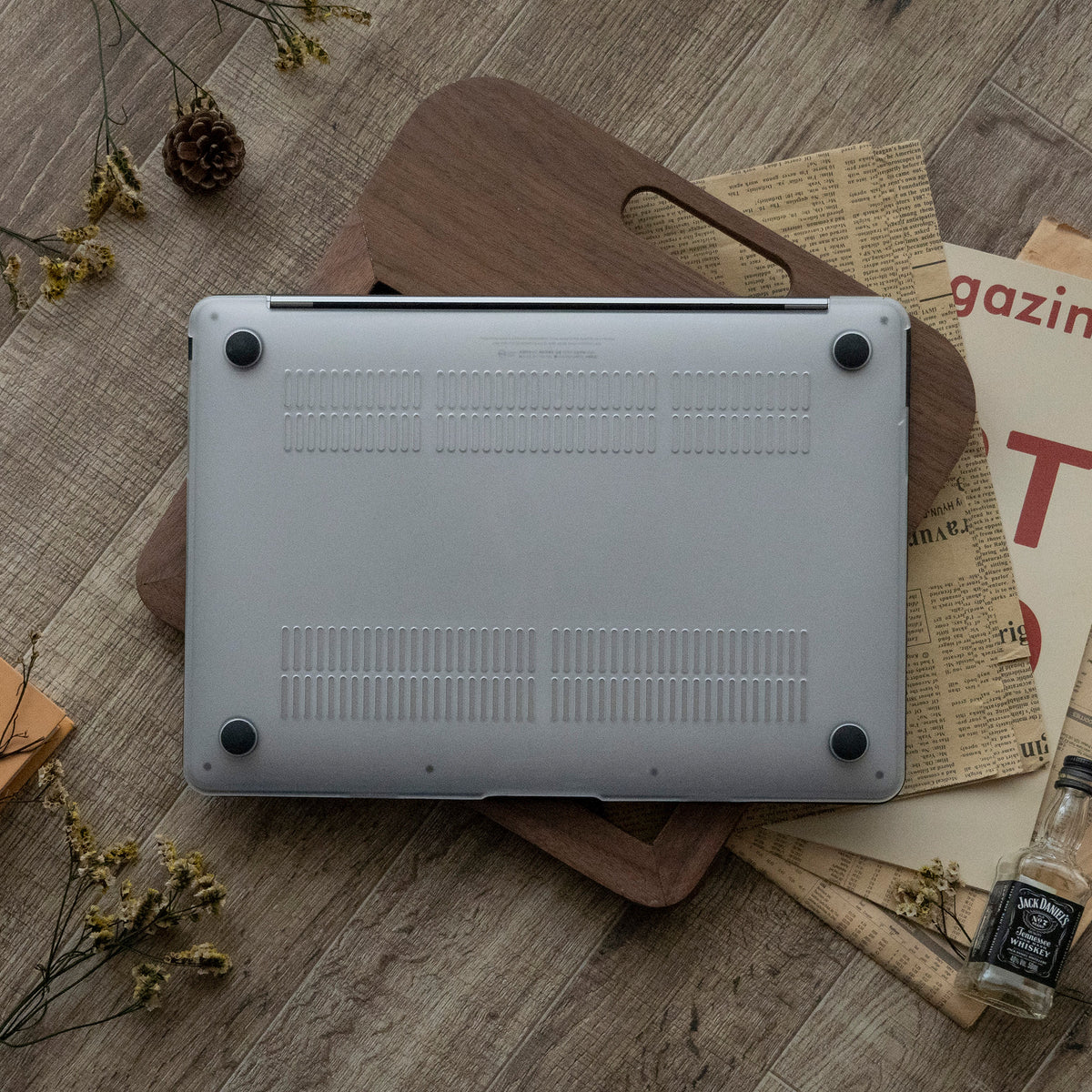 Leather Series: Black and Green Leather Mac Case