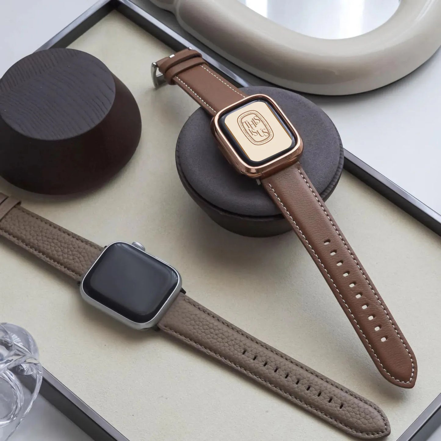 Lychee Grain Texture Leather Buckle Apple Watch Band