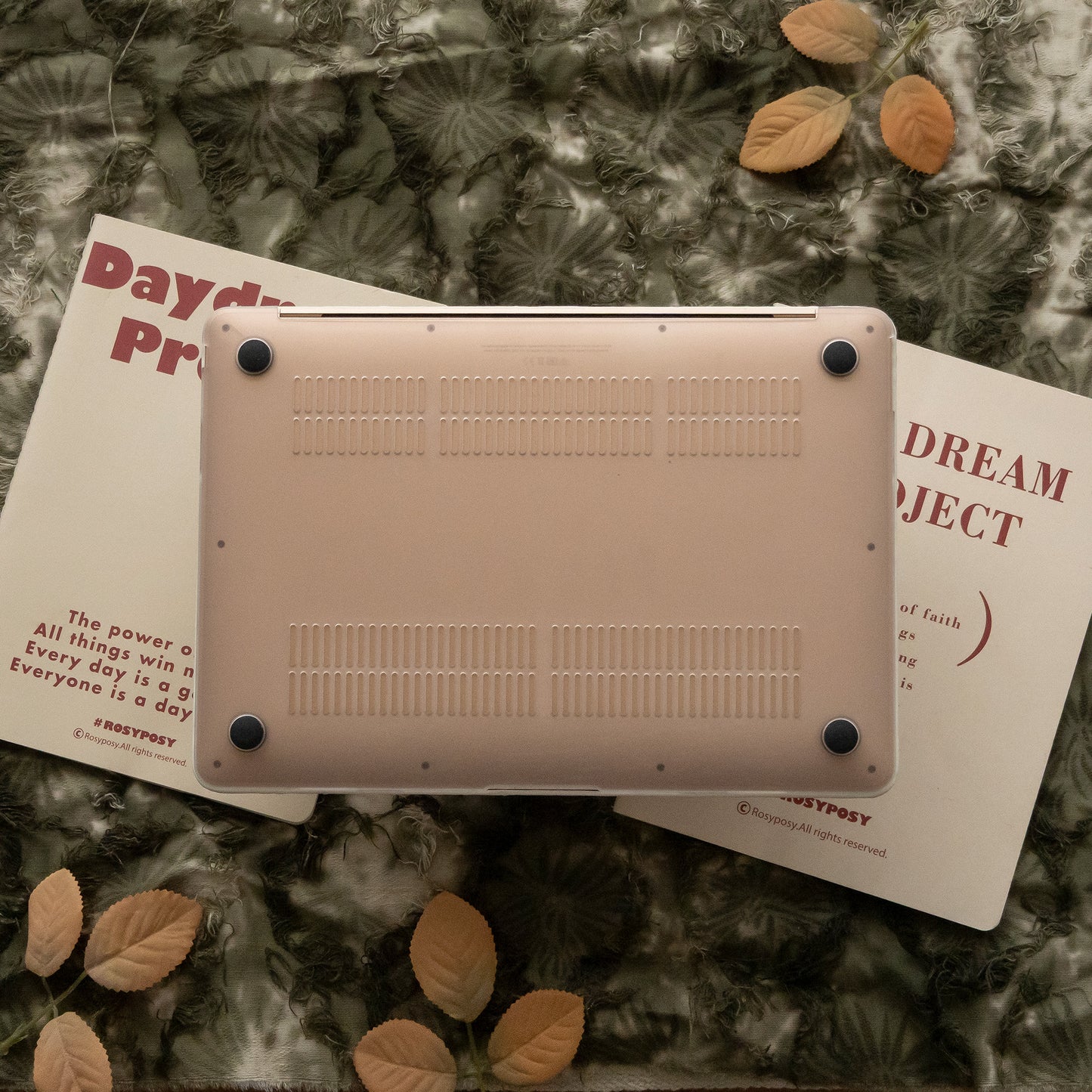 Leather Series White Pink Camel Texture Mac Case