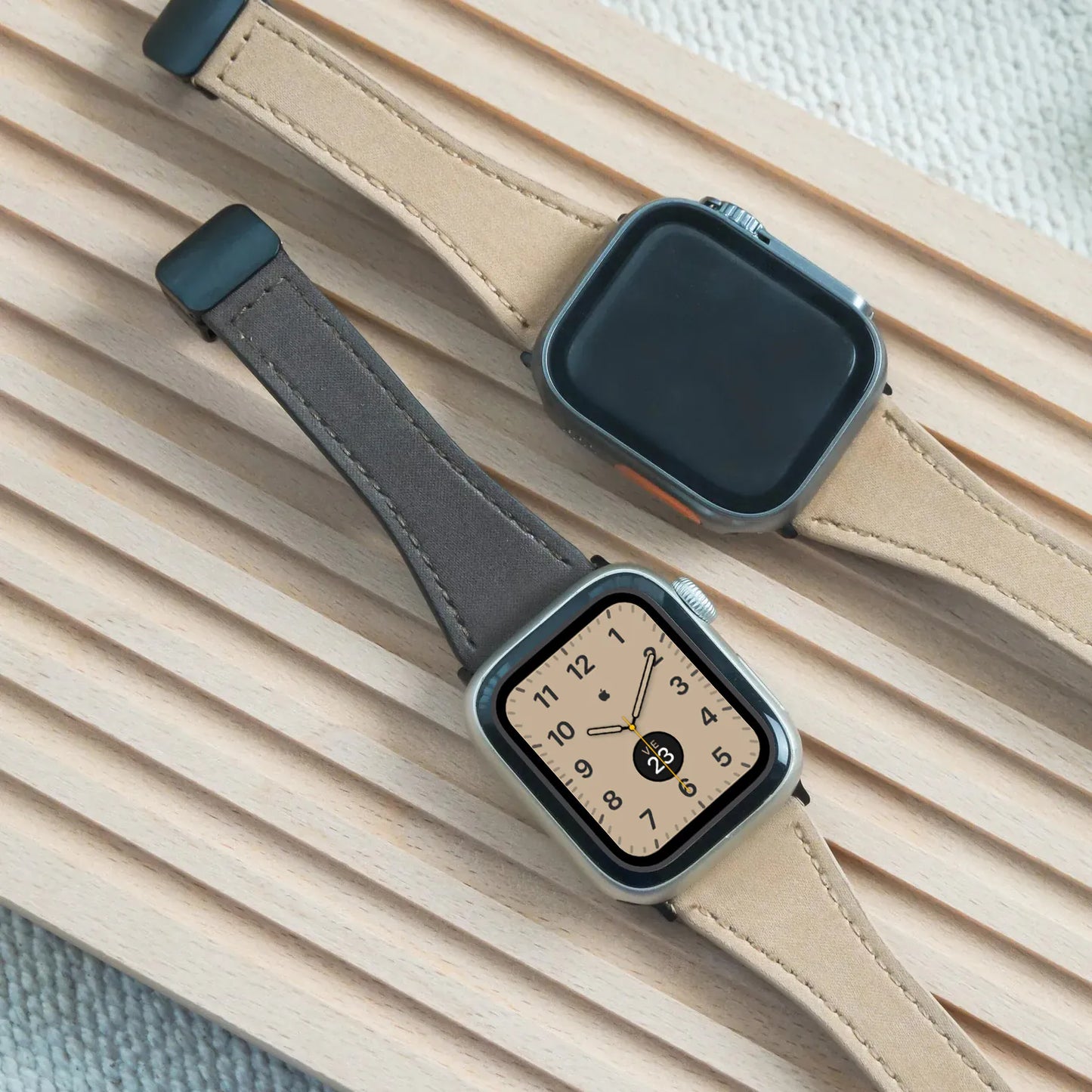 Denim Weave Magnetic Leather Apple Watch Band