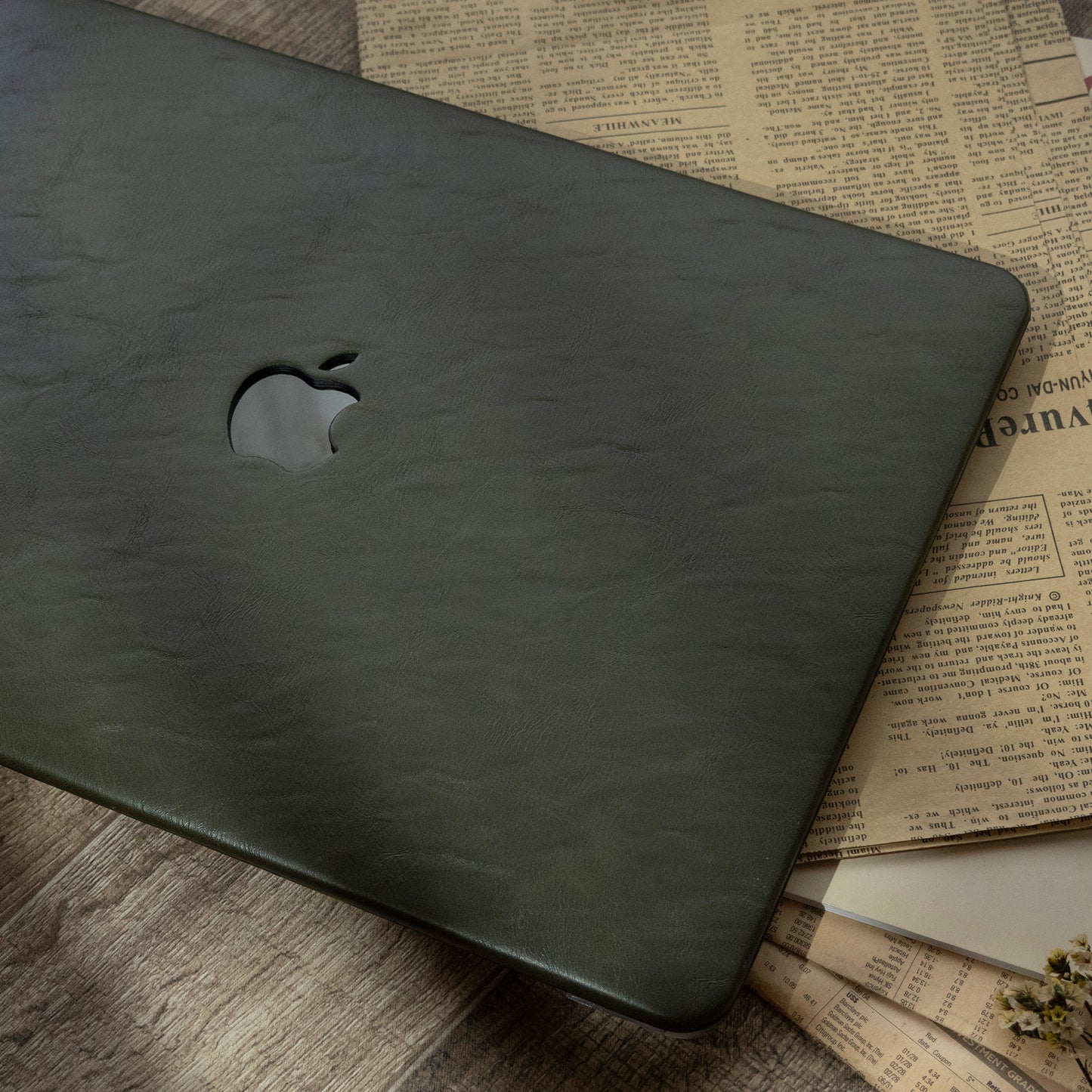 Leather Series: Black and Green Leather Mac Case