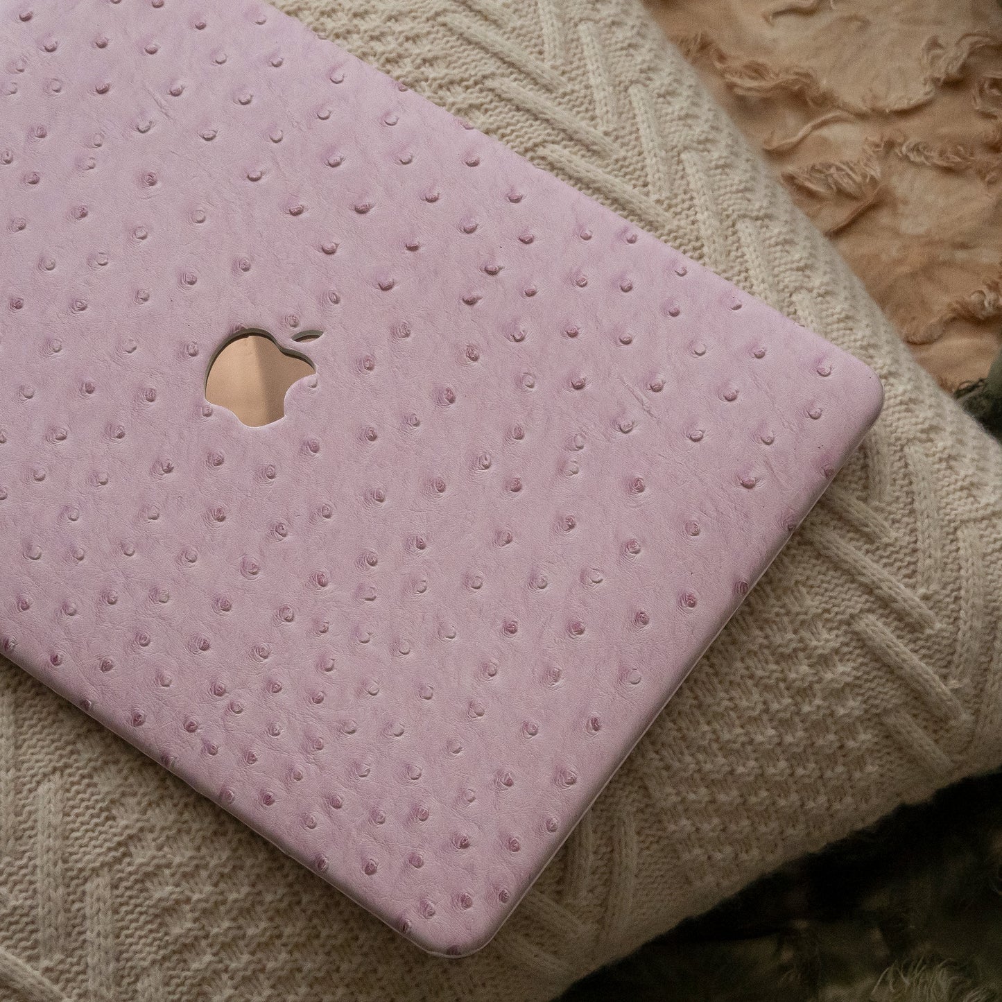 Leather Series Pink Camel Texture Mac Case