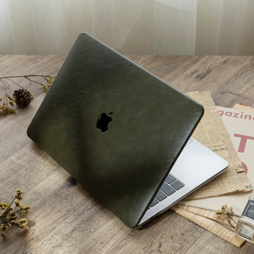 Leather Series: Black and Green Leather Mac Case