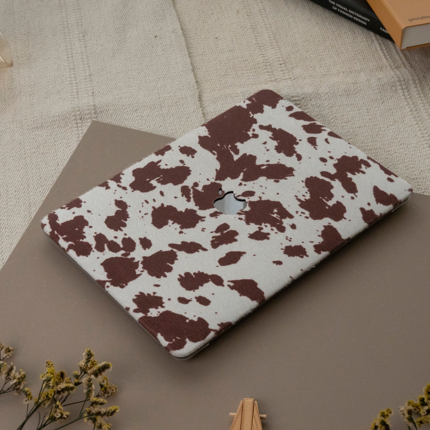 Leather Series ♾ Coffee Cow Pattern Mac Case