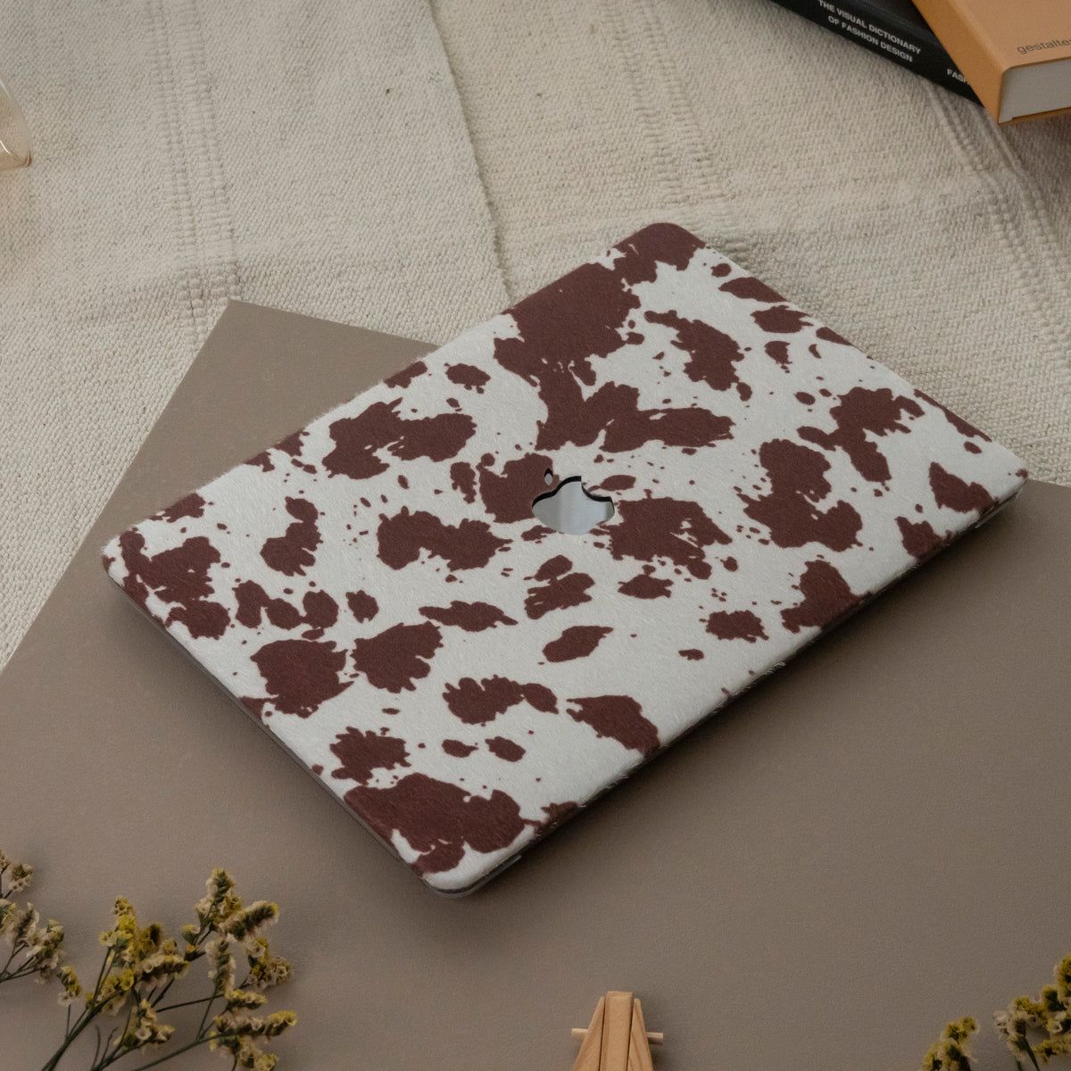 Leather Series ♾ Coffee Cow Pattern Mac Case