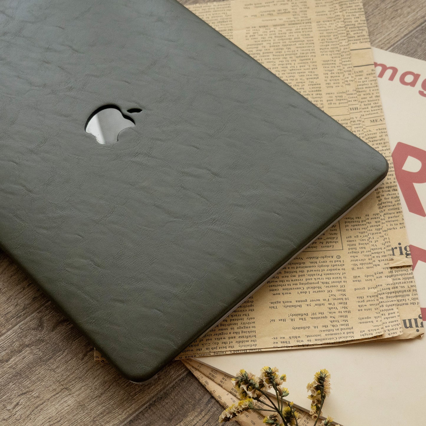 Leather Series: Black and Green Leather Mac Case