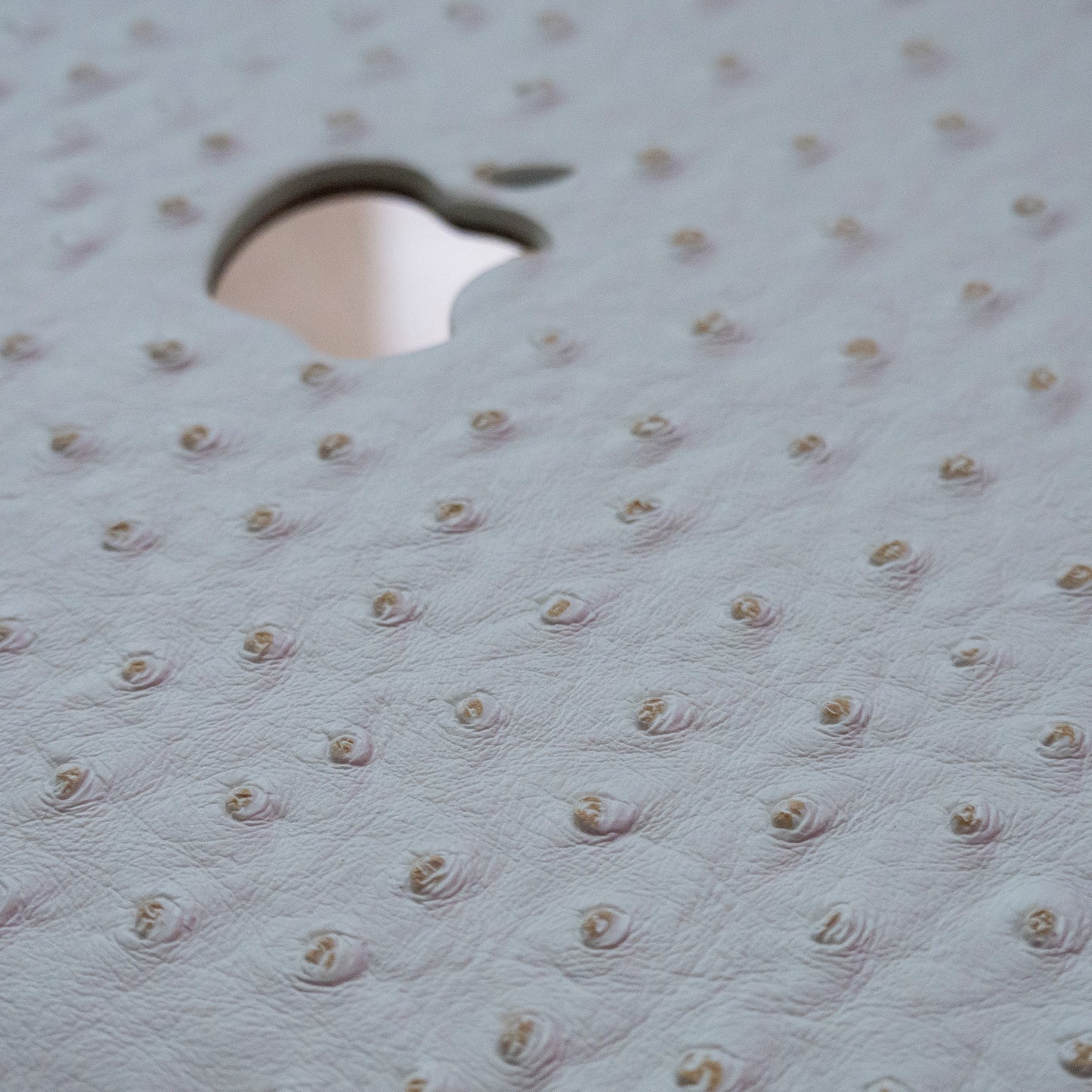 Leather Series White Pink Camel Texture Mac Case