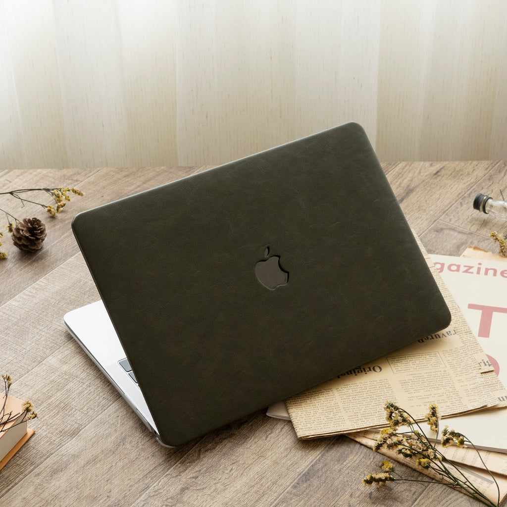 Leather Series: Black and Green Leather Mac Case