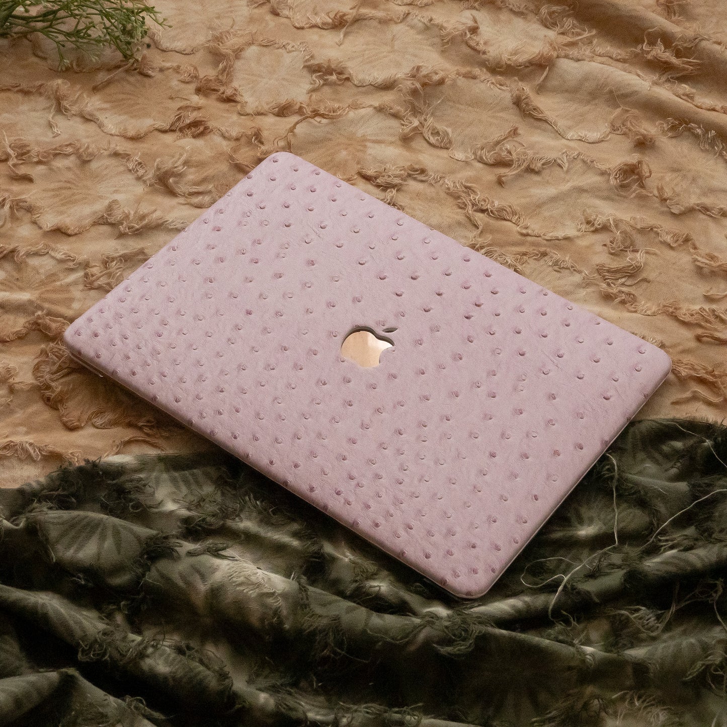 Leather Series Pink Camel Texture Mac Case