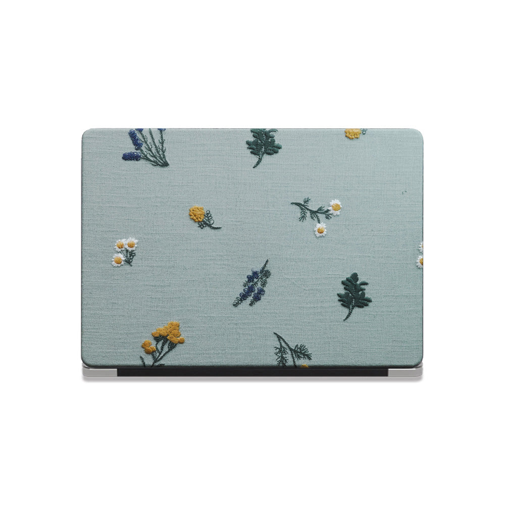 Embroidery Series ♾ Pastoral Blues American-Style Textured Stitching Mac Case