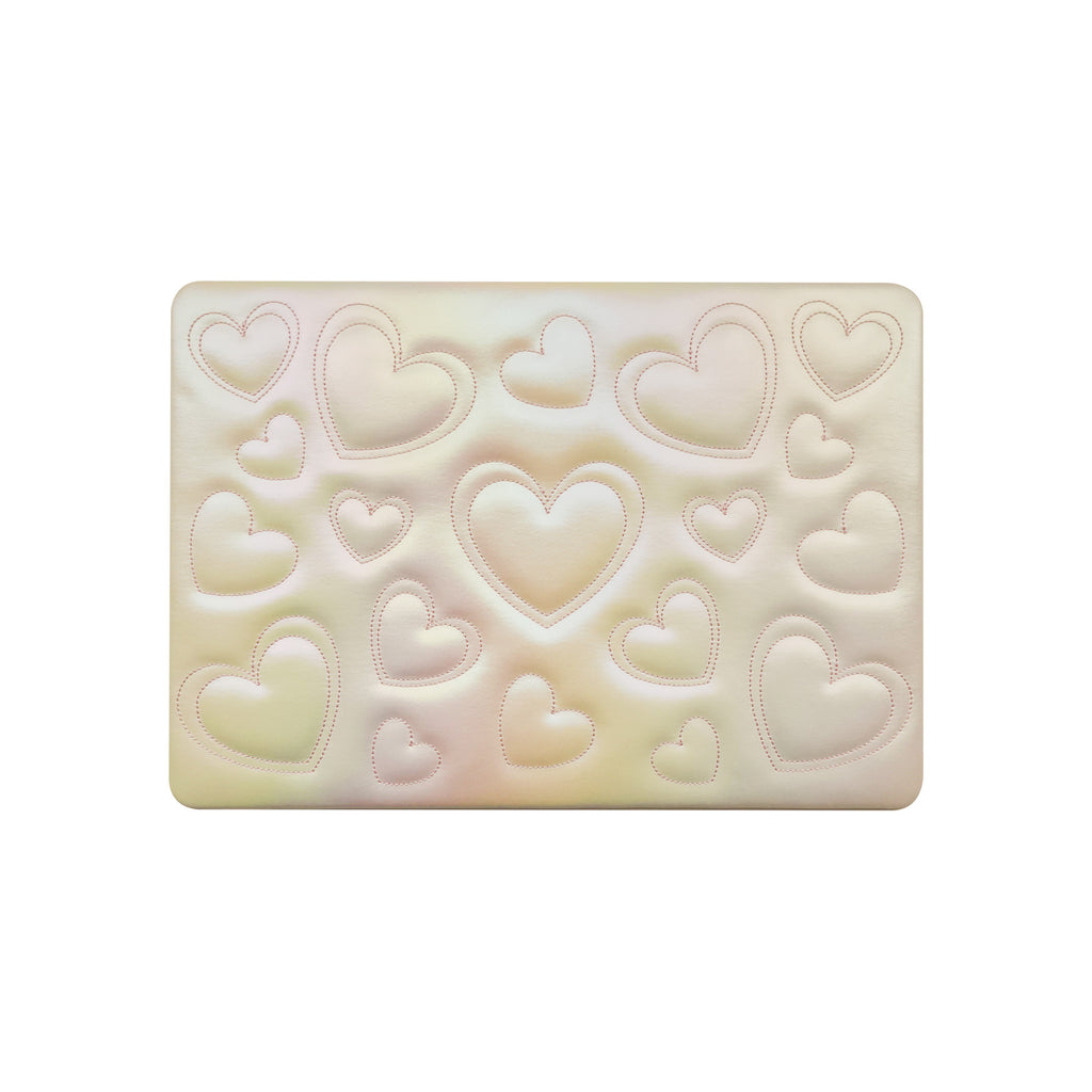 Puffy Heart Iridescent White ♾ Textured MacBook Case