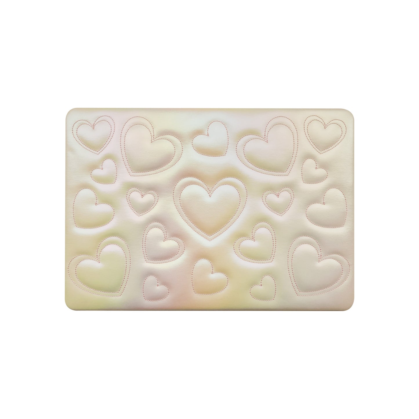 Puffy Heart Iridescent White ♾ Textured MacBook Case