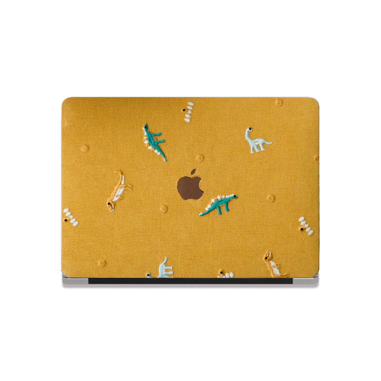 Embroidery Series ♾ Embroidered Yellow – Dinosaur Collection – Premium Stitching  MacBook Case