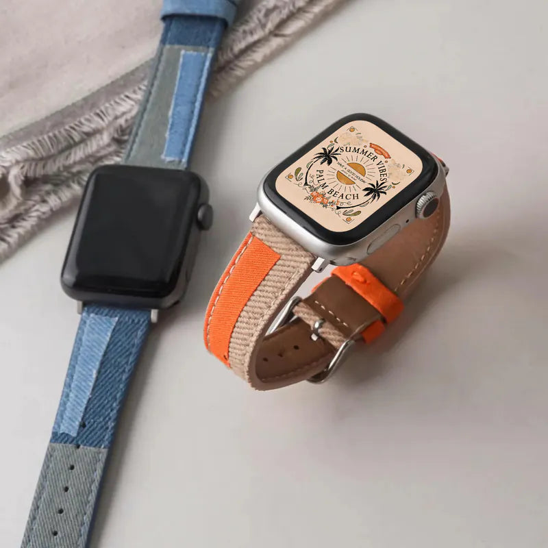 Denim Collage Colorful Apple Watch Band