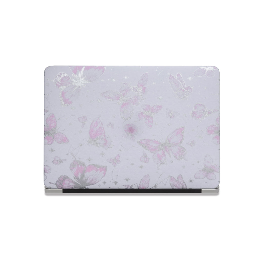 Leather Series ♾ Pink Butterfly Laser-Engraved Macbook Case