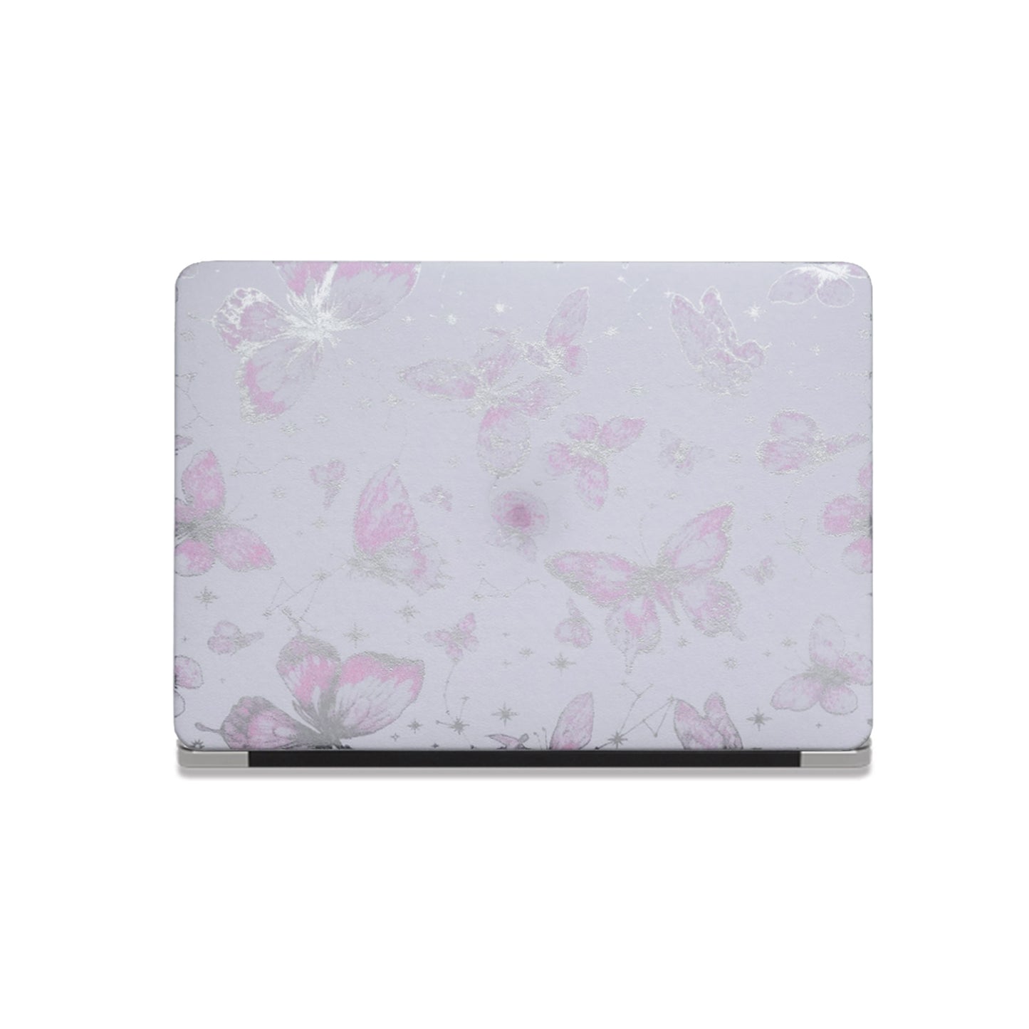 Leather Series ♾ Pink Butterfly Laser-Engraved Macbook Case