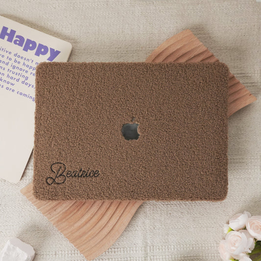 This Is Us Custom Cocoa Brown ♾ Teddy Plush Leather Macbook Case