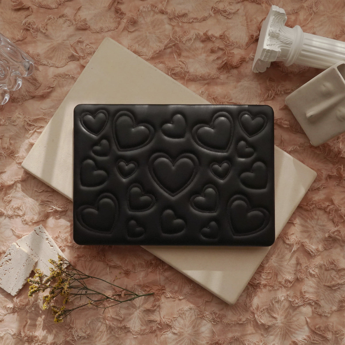 Puffy Heart Black ♾ Textured MacBook Case