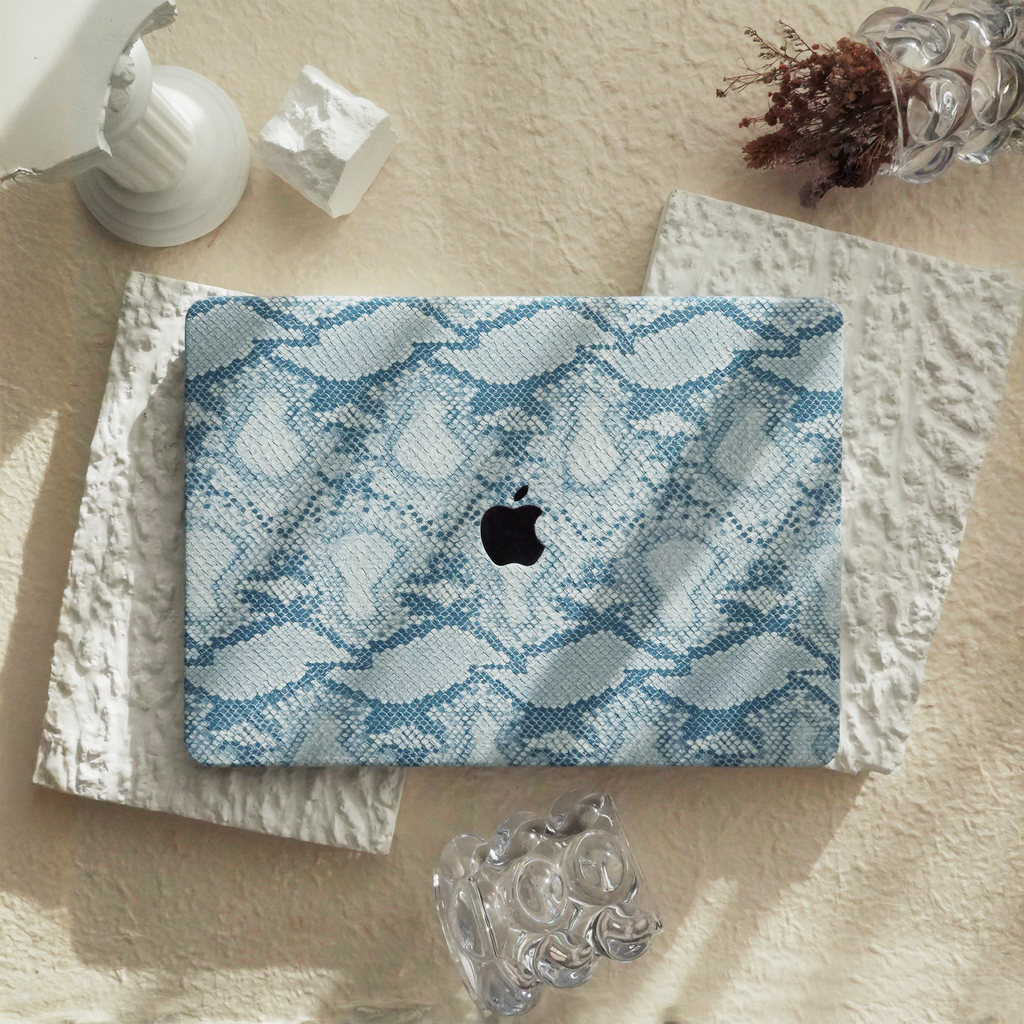 Leather Series ♾ Blue Snake Pattern Leather MacBook Case
