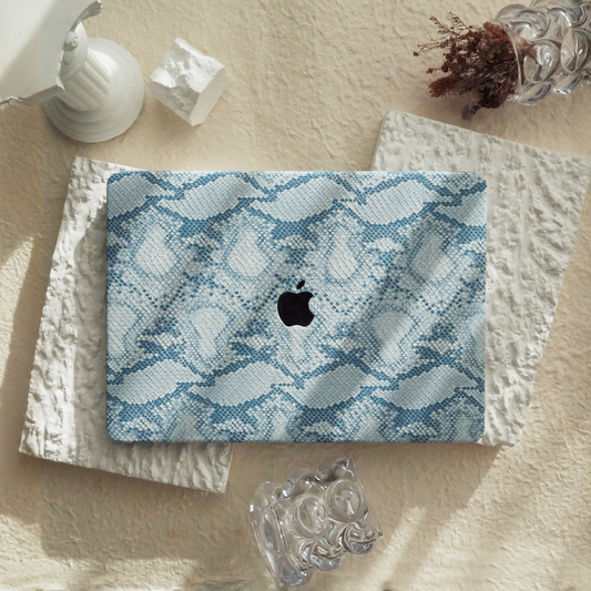 Leather Series ♾ Blue Snake Pattern Leather MacBook Case