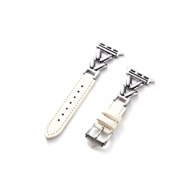 Heart-shaped Twisted Leather Mix Apple Watch Band
