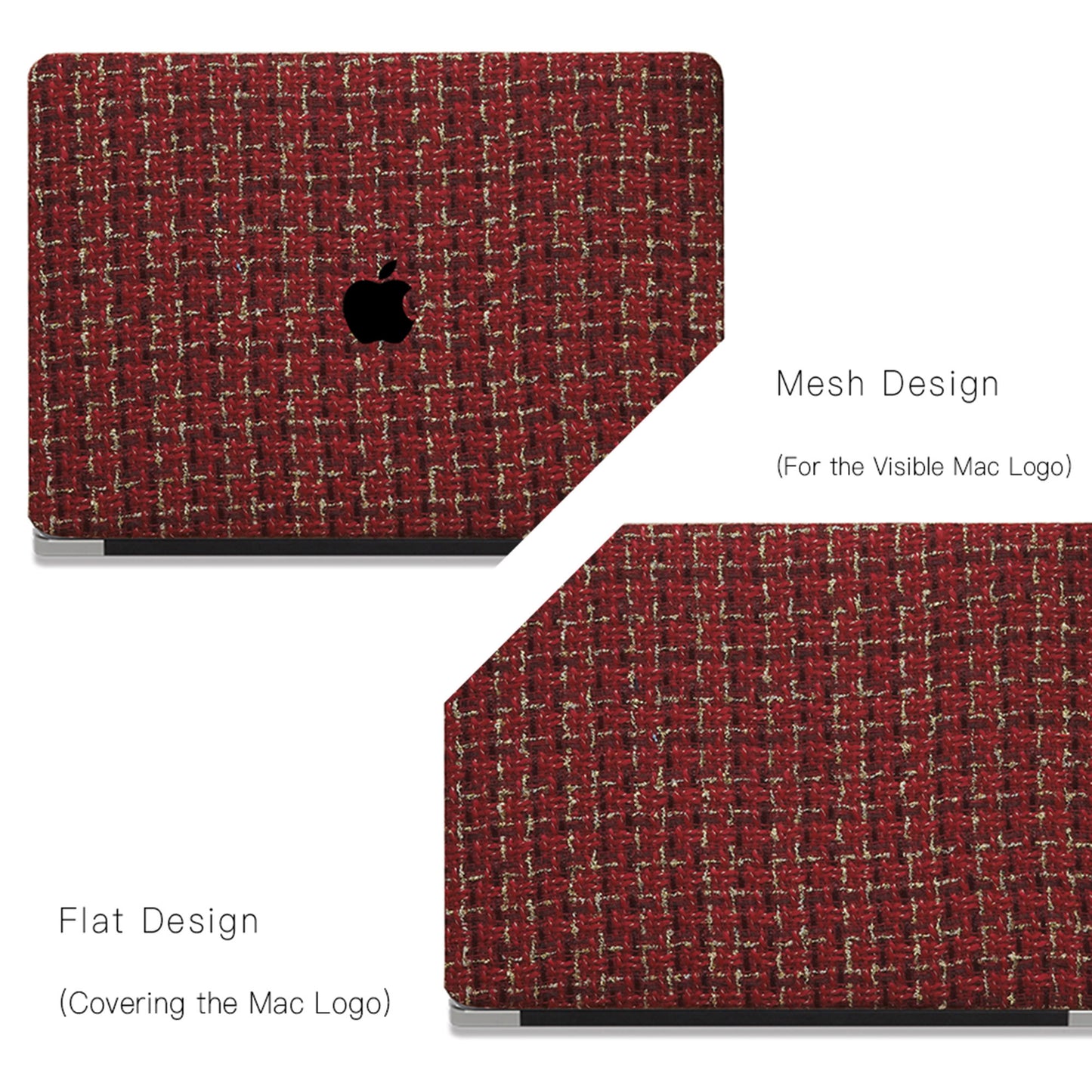 Plain Weave Chanel Style ♾ Vivid Red Yarn Woven Mac Case