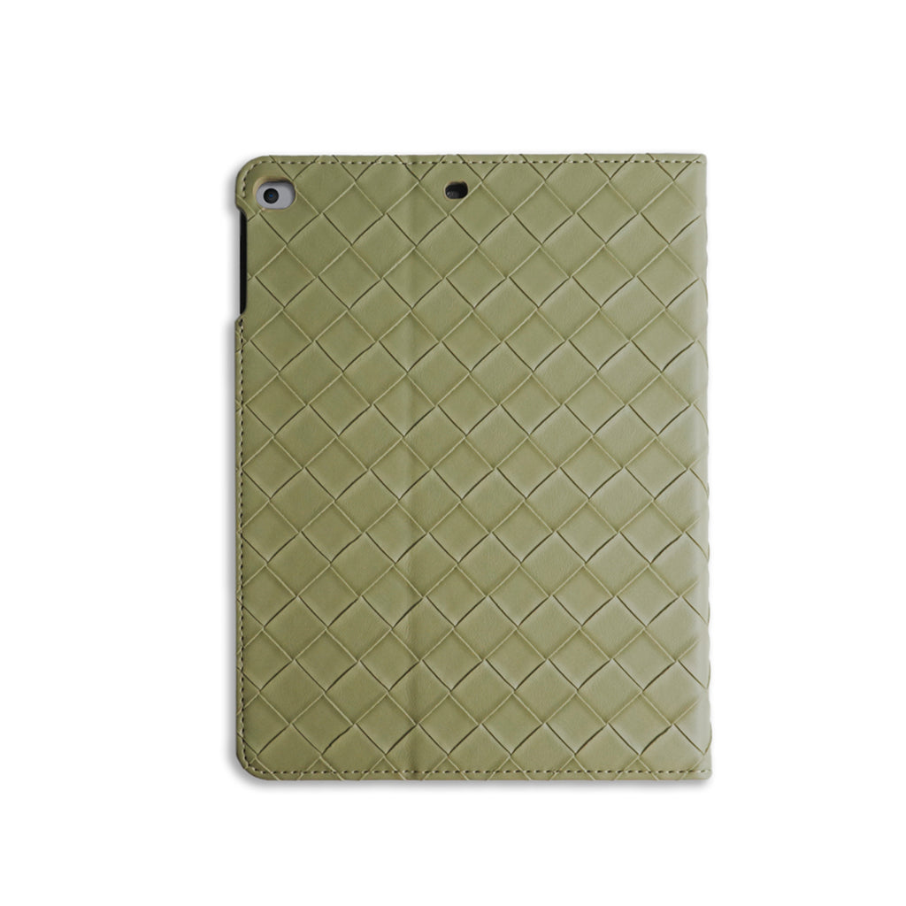 Leather Series & Light Aqua Wide Knit with Pencil Holder iPad case