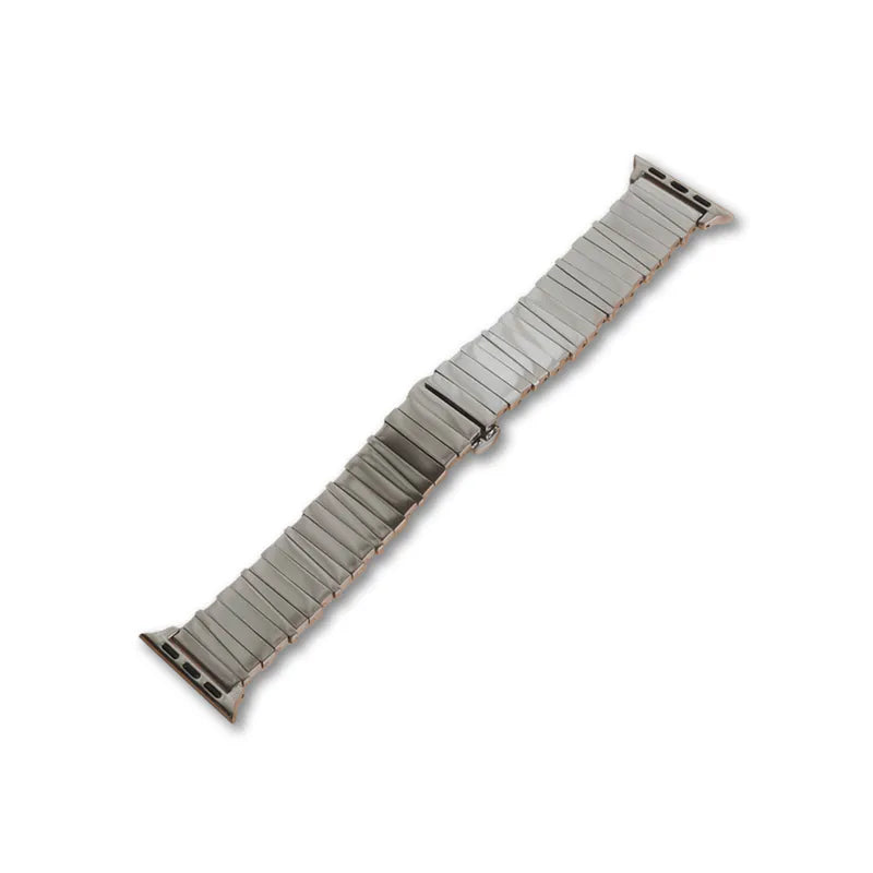 Asymmetric Square Textured Metal Apple Watch Band