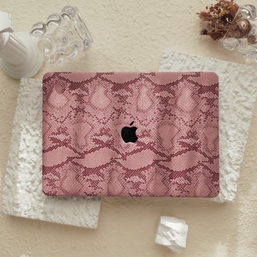 Leather Series ♾ Red Snake Pattern Leather MacBook Case