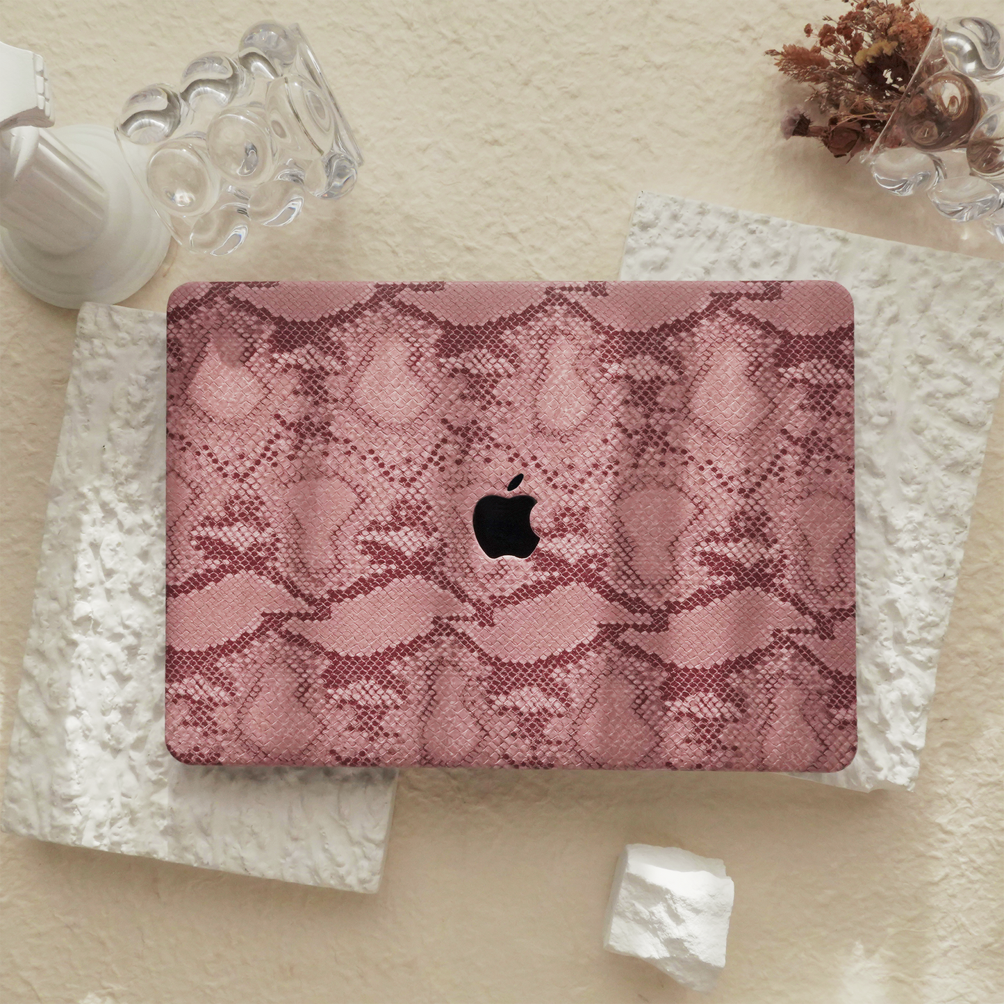 Leather Series ♾ Red Snake Pattern Leather MacBook Case