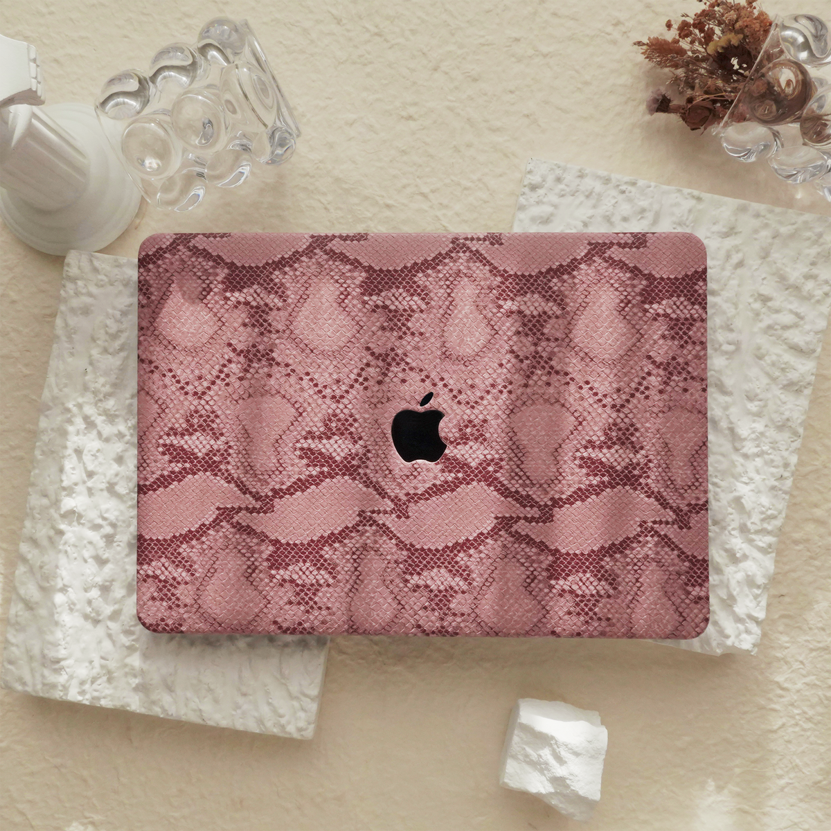 Leather Series ♾ Red Snake Pattern Leather MacBook Case